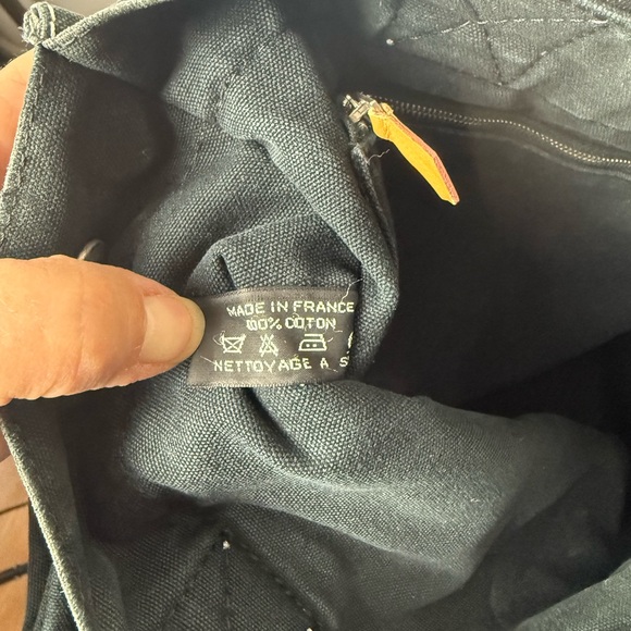 Hermes Black Canvas Bag with silver snap closure - Picture 9 of 9